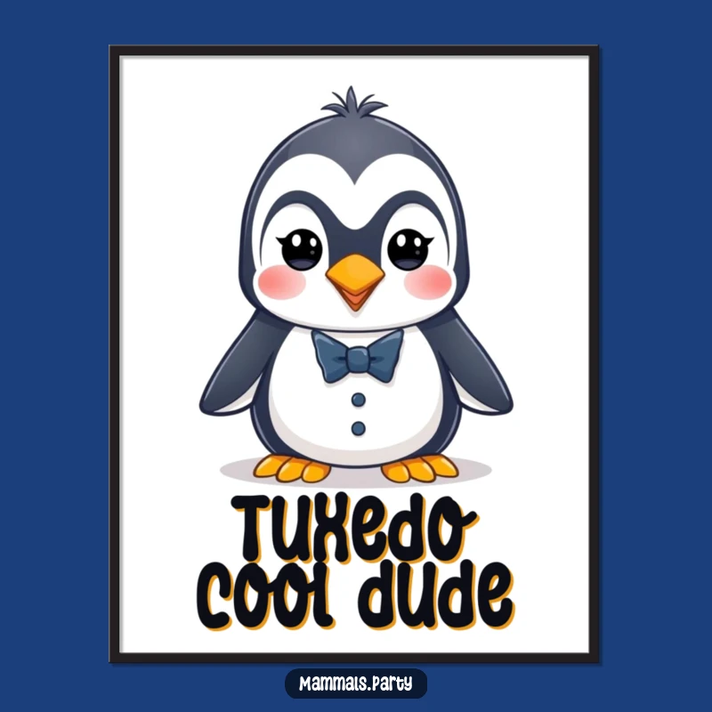 Funny Penguin Tuxedo Digital Art: Energetic Dapper, Hilarious Decor