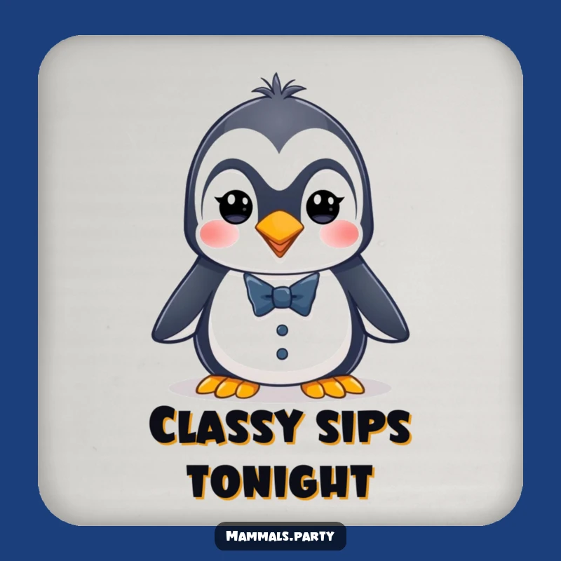 Funny Penguin Tuxedo Coaster: Energetic Dapper Protects Surfaces