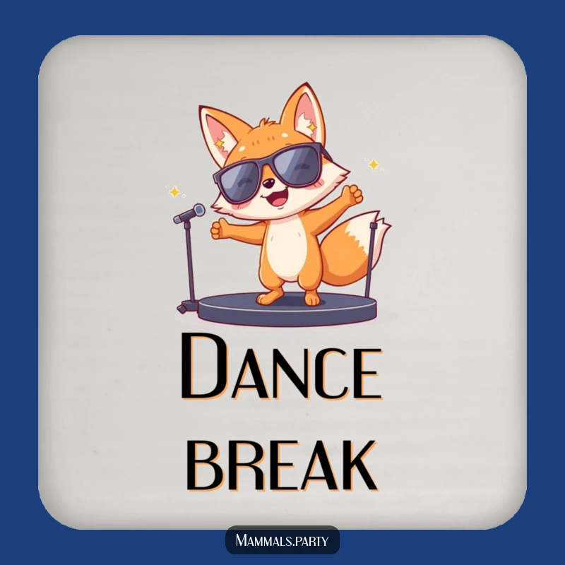 Funny Fox Dance Coaster: Keep Surfaces Cool with this Groovy Gift