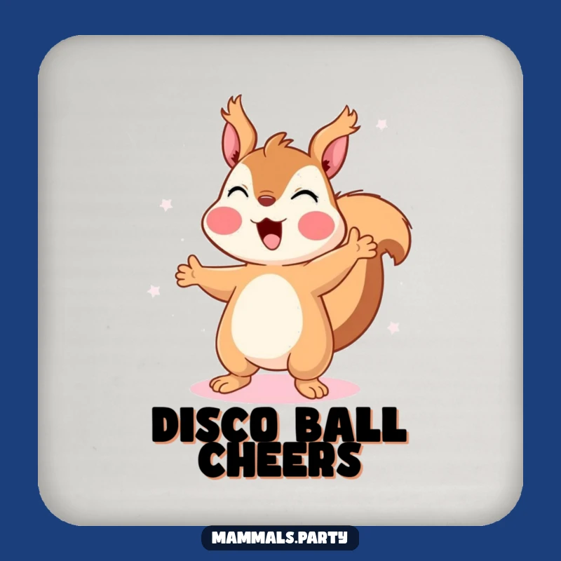 Funny Squirrel Disco Dancing Coaster Set: Hilarious Protection for Dance Floors