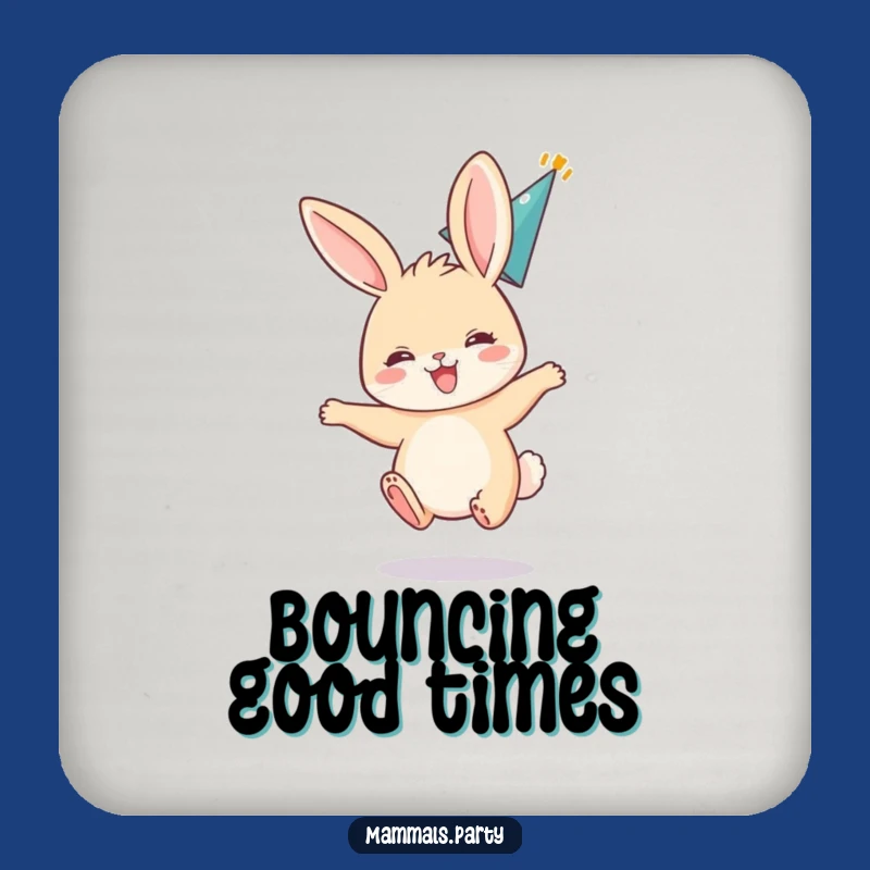 Funny Bunny Coaster: Party Ready - Cute & Festive Gift