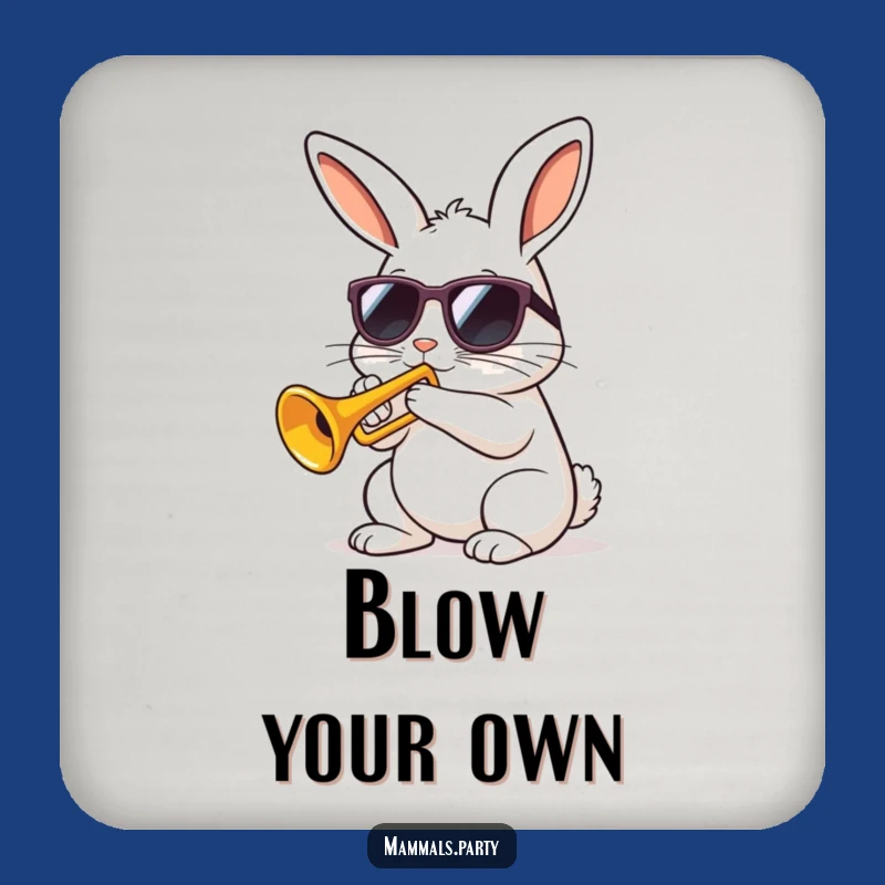 Funny Kawaii Rabbit Trumpet Coaster, Hilarious Music Protection for Surfaces