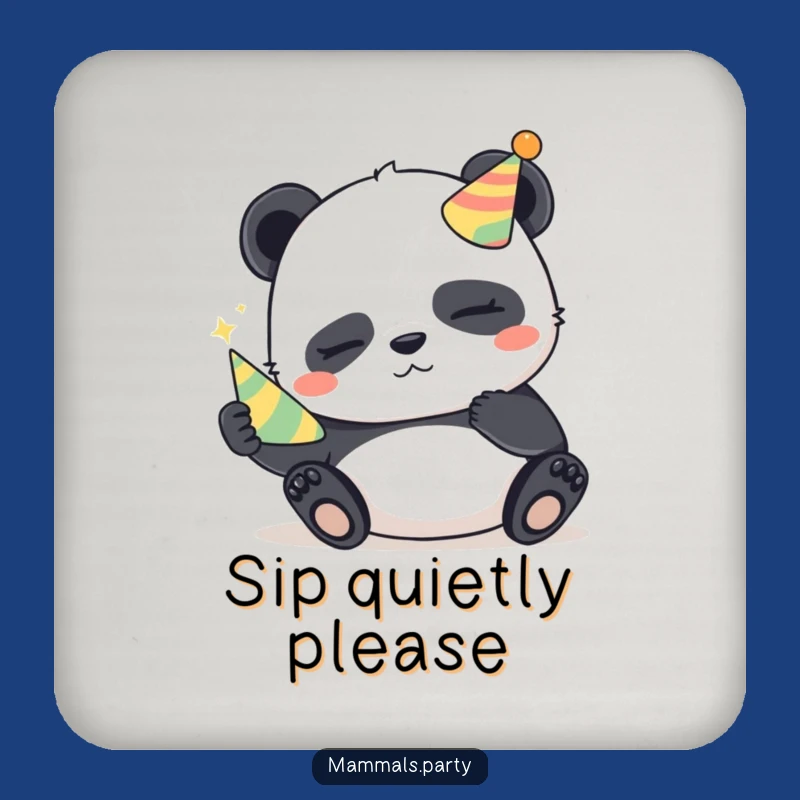 Funny Panda Party Drink Coaster: Protect Surfaces with Sleepy Charm