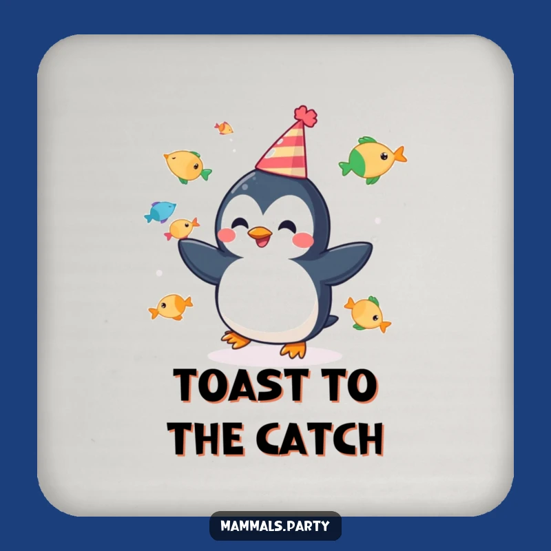 Funny Penguin Juggling Coasters - Cheerful Party Fish, Table Protection Funny Gift