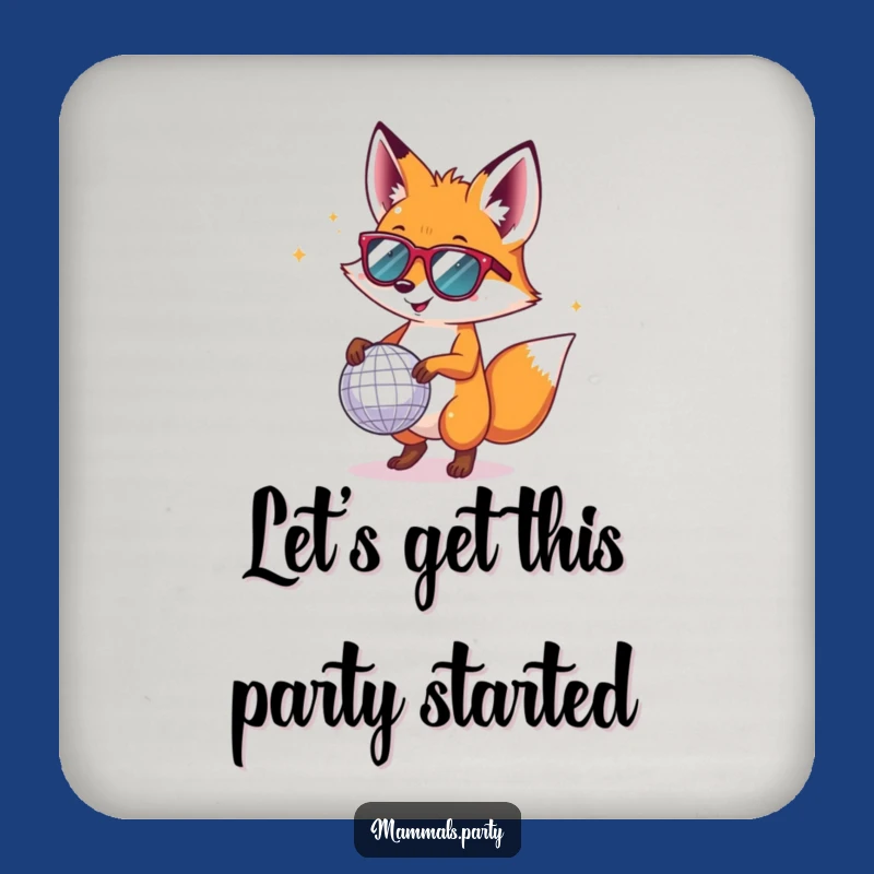 Funny Fox Disco Coasters: Dancing Fox with Sunglasses for Hilarious Protection