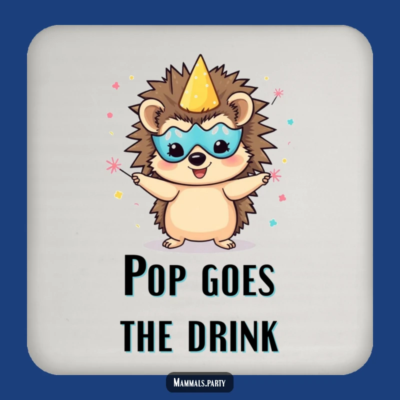 Funny Hedgehog Party Coaster Set, Protect Surfaces with Festivity, Perfect Gift