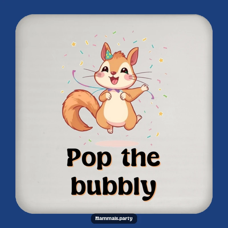 Funny Squirrel Party Drink Coaster: Protect Surfaces with Energetic Style