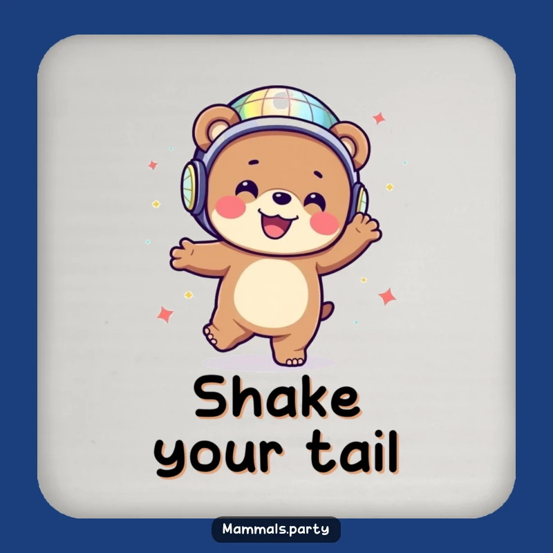 Funny Disco Bear Coasters: Protect Tables with Groovy Style