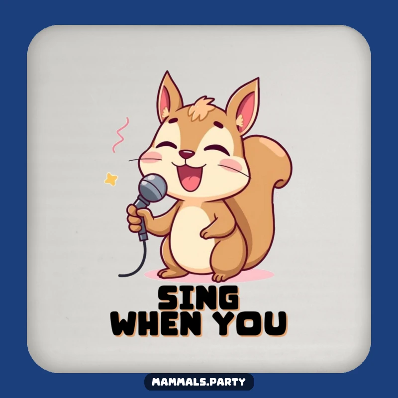 Funny Squirrel Karaoke Coaster: Protect Surfaces with this Music Gift