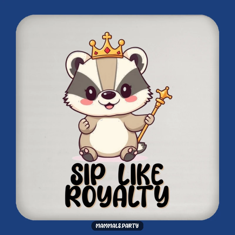 Funny Royal Badger Coaster Set: Hilarious Protection for Regal Surfaces