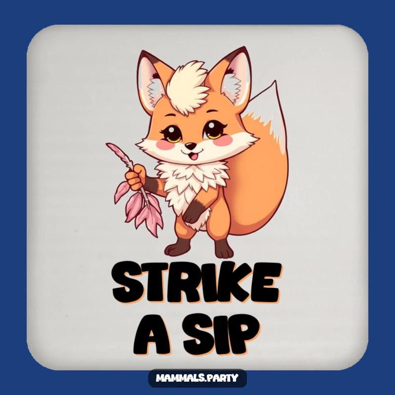 Funny Kawaii Fox Boa Coaster, Hilarious Glam Protection for Surfaces