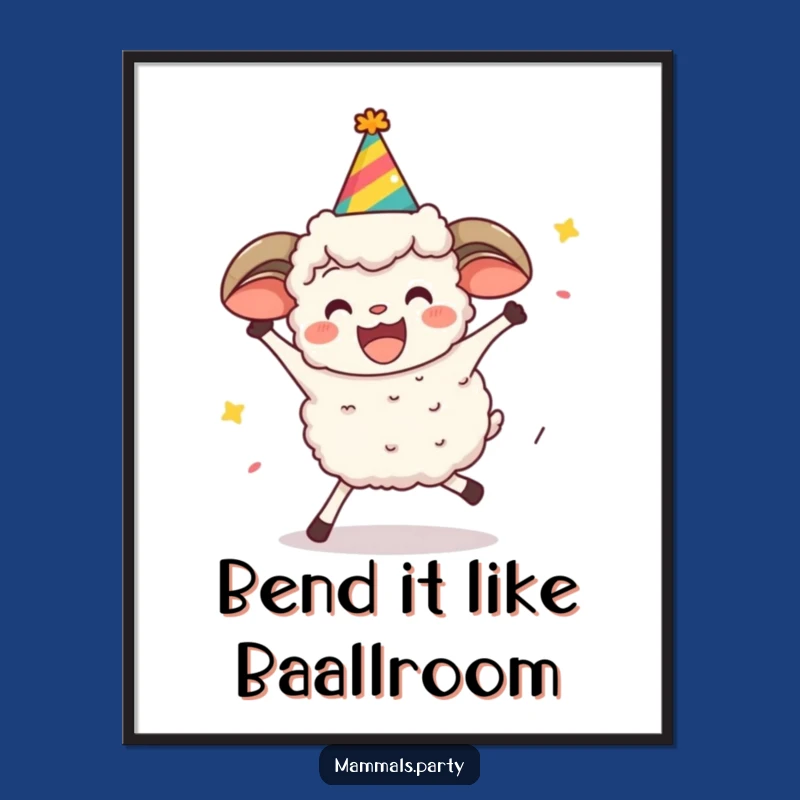 Funny Sheep Limbo Poster: Hilarious Party Art for Whimsical Decor