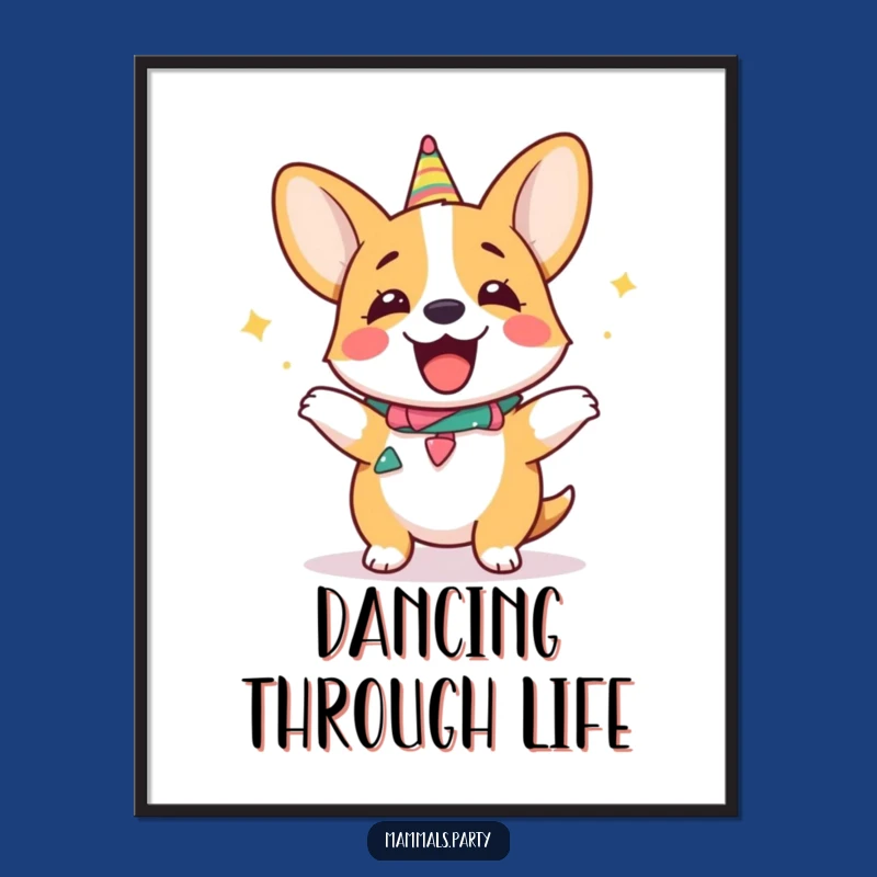 Funny Corgi Dance Poster Print, Hilarious Wall Art, Perfect Gift for Dog Lovers