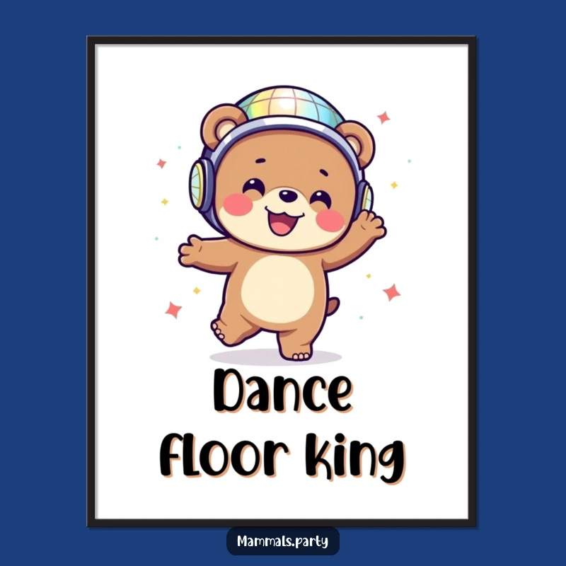 Funny Disco Bear Poster: Bring the Party to Your Walls