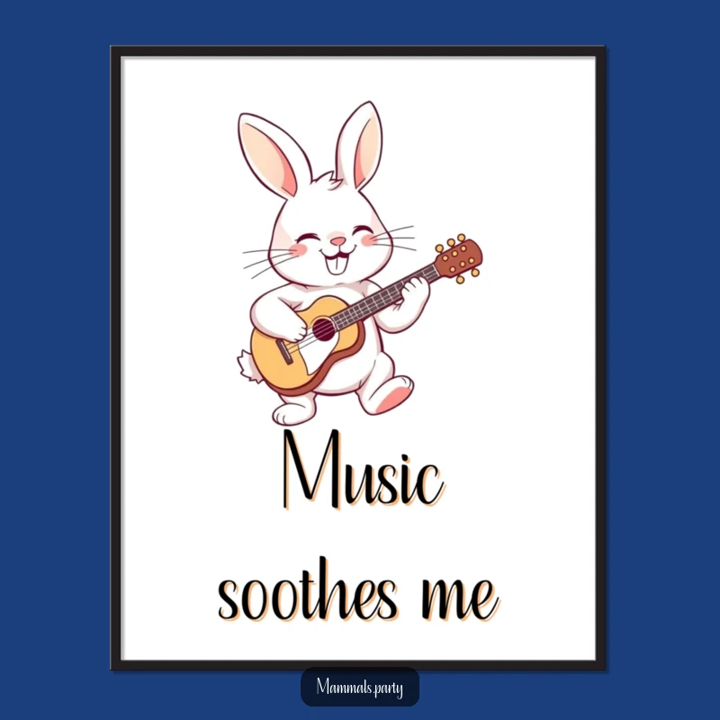Funny Guitar Rabbit Poster: Hilarious Melody to Adorn Your Space