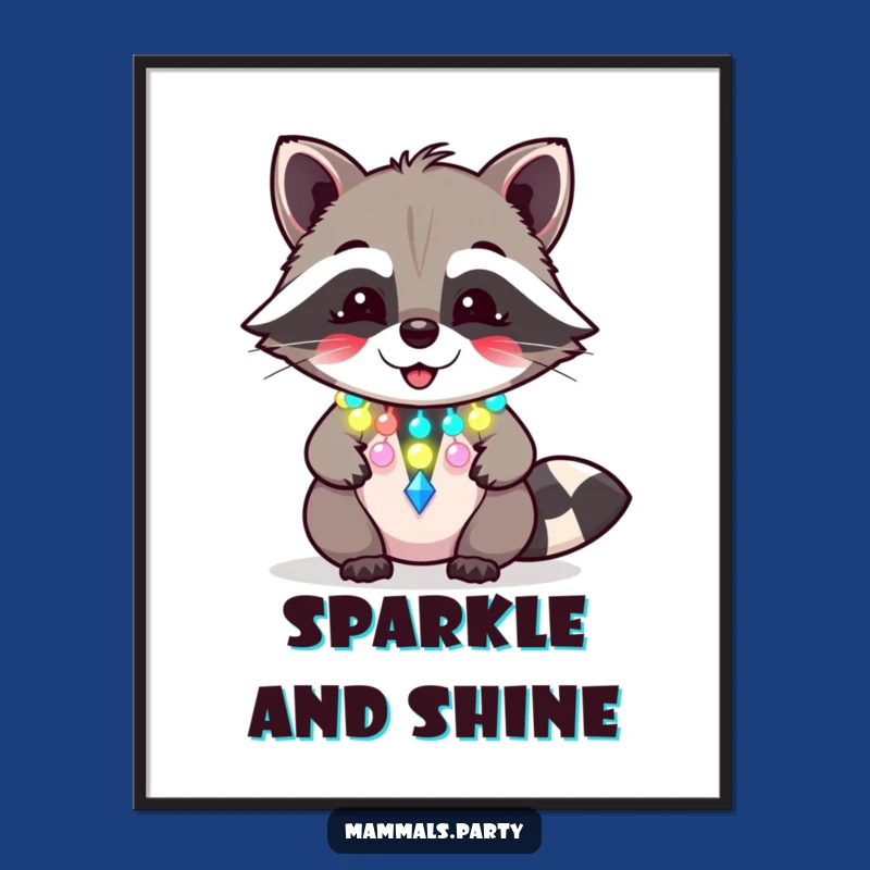 Funny Raccoon Party Poster: Giggling Rager, Hilarious Art