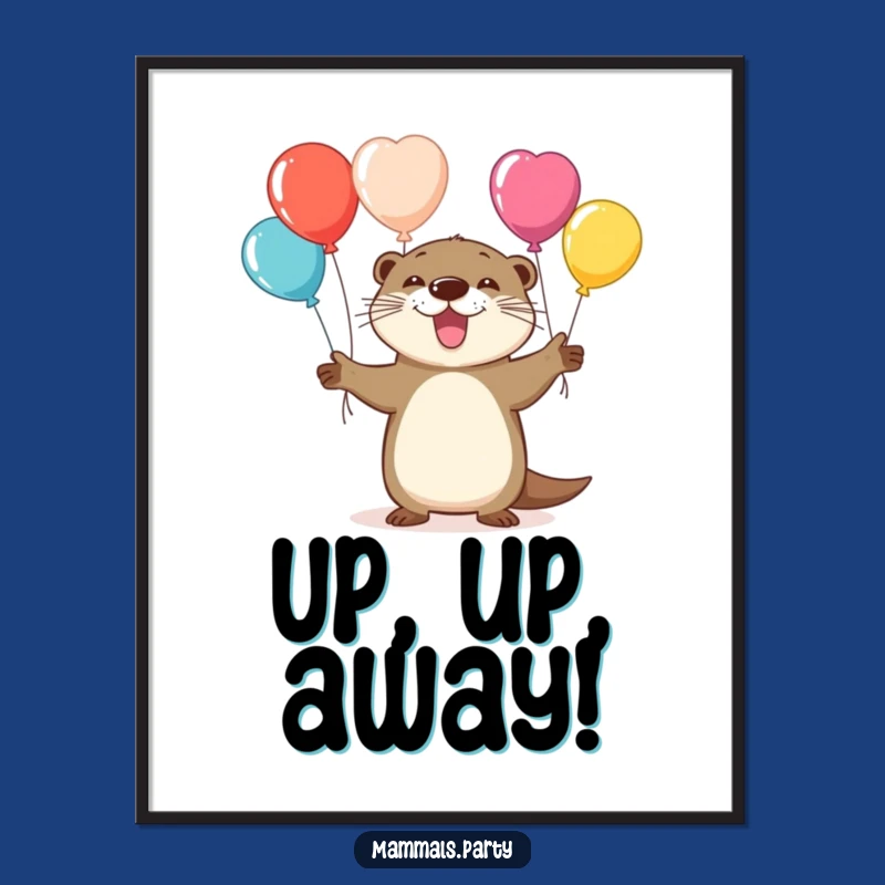 Funny Juggling Otter Poster: A Hilarious Wall Art Piece for Playful Spaces