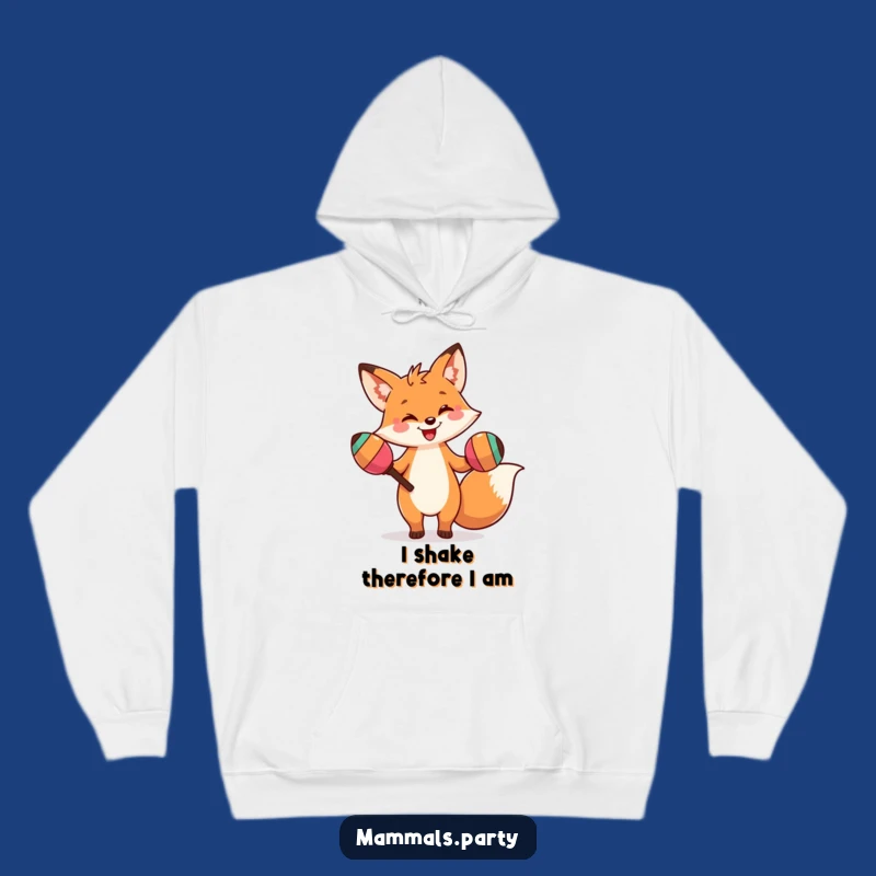 Cozy Funny Fox Dance Hoodie: Warm Comfort with a Silly Maraca-Shaking Fox