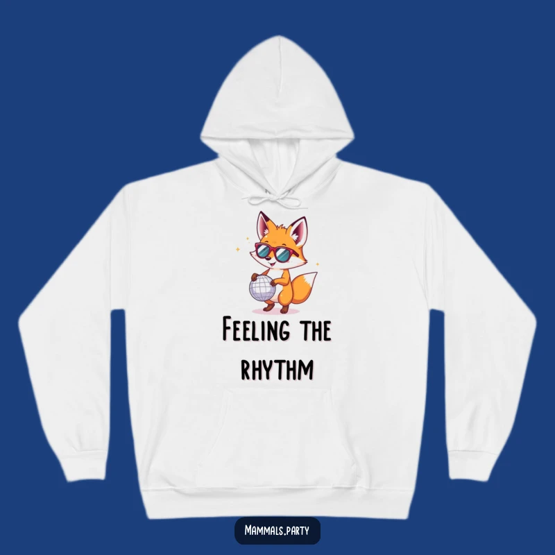 Funny Fox Disco Hoodie: Cozy Fox in Sunglasses Dancing for Hilarious Warmth