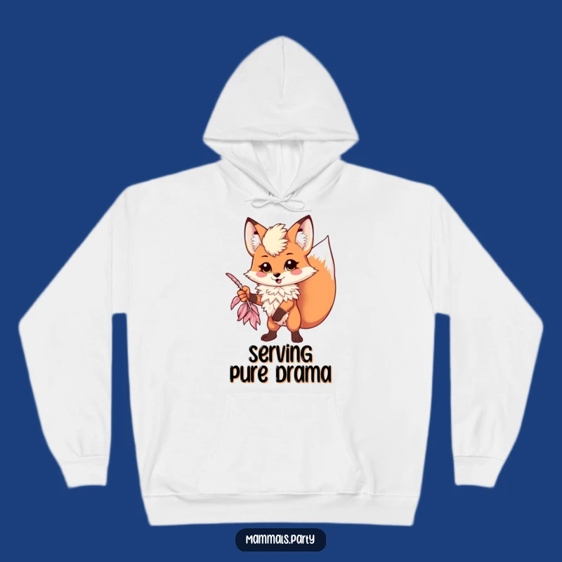 Funny Kawaii Fox Boa Hoodie, Cozy and Hilarious Glamorous Apparel