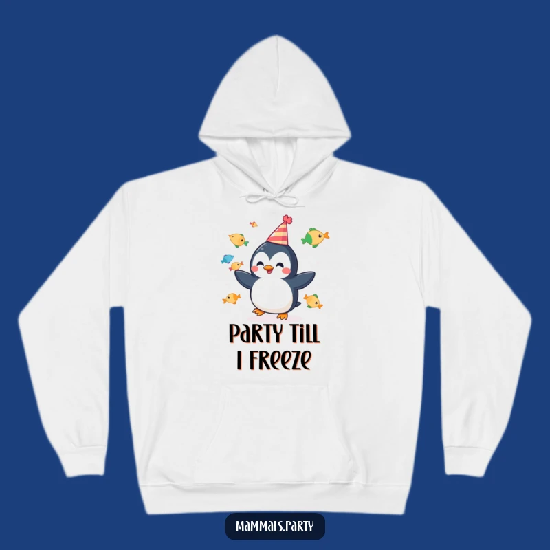Funny Penguin Juggling Hoodie - Cheerful Party Fish, Cozy Celebration Funny Gift