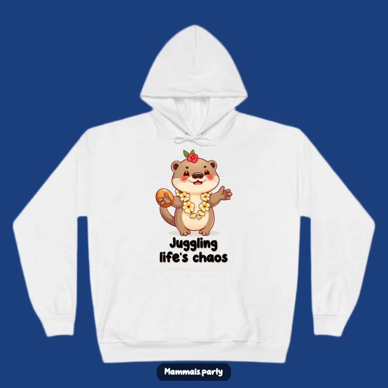 Funny Otter Hoodie: Cozy Tropical Vibes & Hilarious Juggling Fun