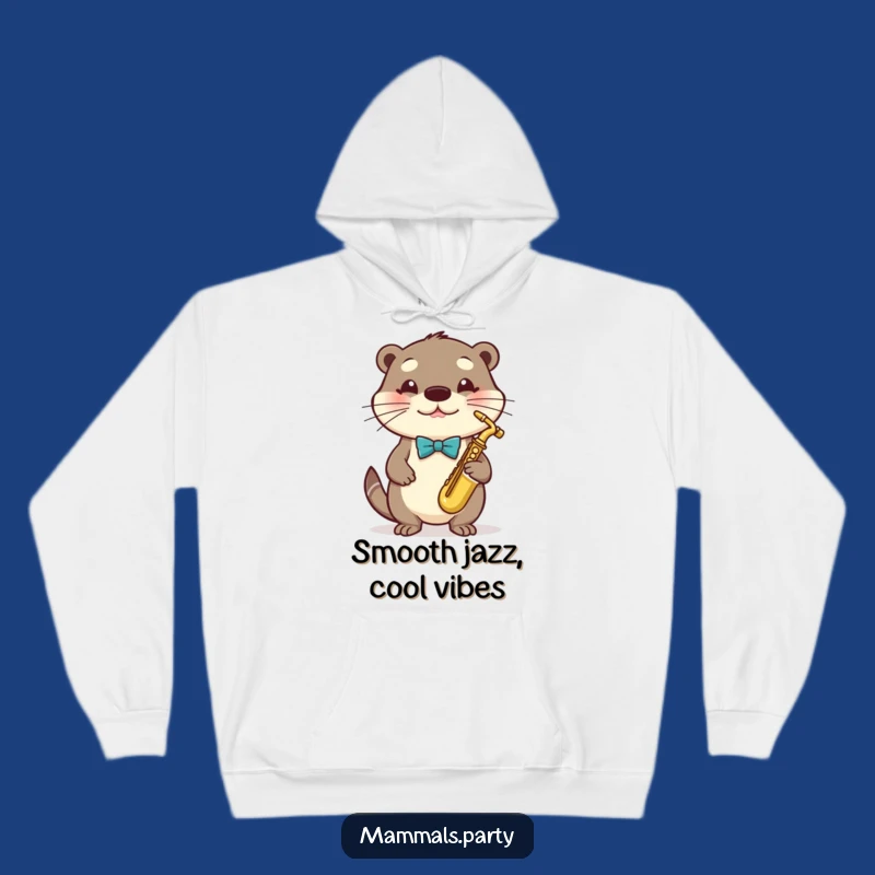 Funny Otter Saxophone Hoody - Cozy Musician Otter Sweatshirt, Great Humorous Gift