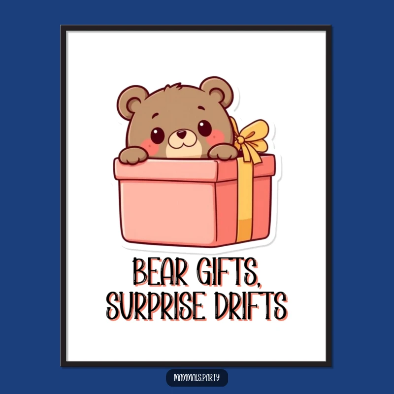 Funny Free Printable Wall Art: Bear Peeking - Curious Downloadable Decor