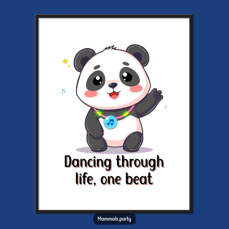 Free Printable Wall Art: Panda's Flashing Party Vibe! Downloadable Decor