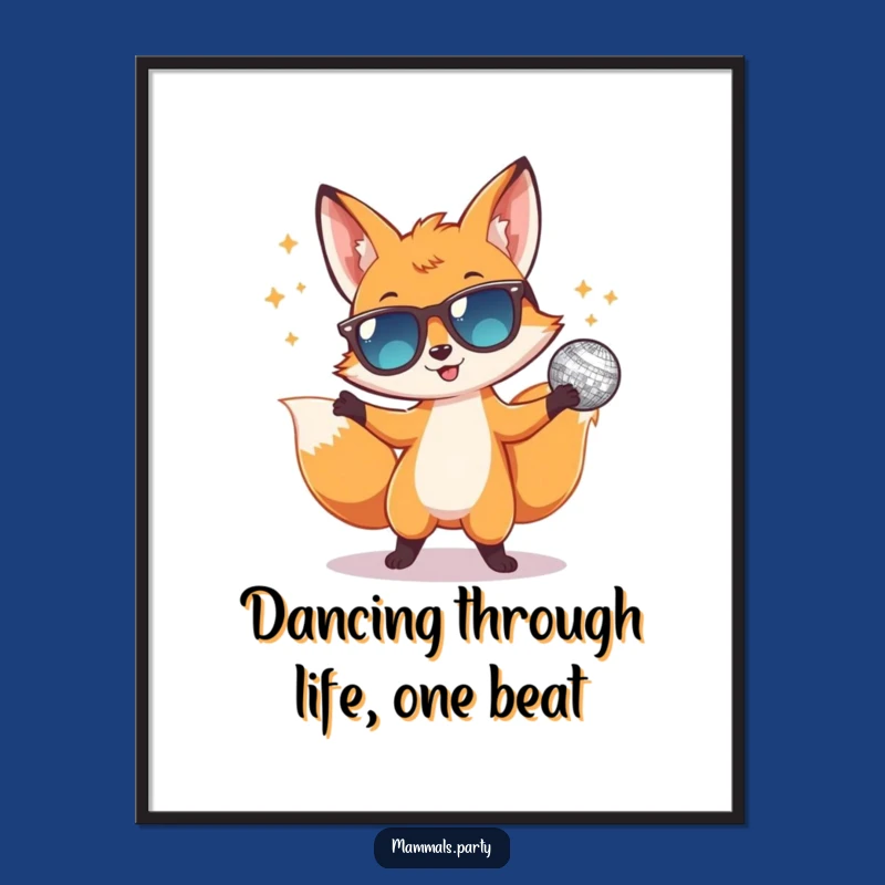 Free Printable Disco Fox Wall Art: Funny Dancing Fox Downloadable Poster for Your Home!