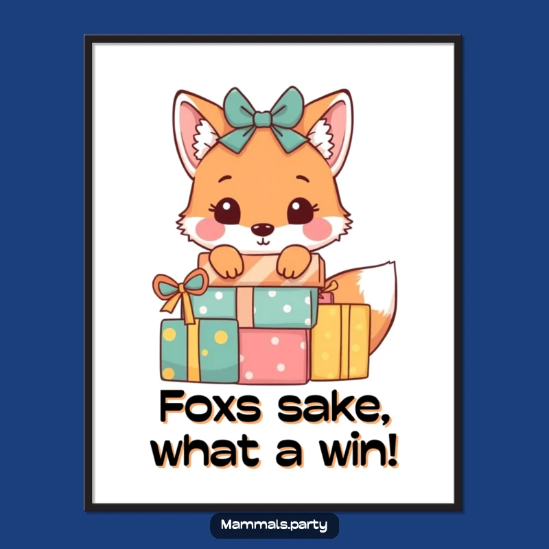 Free Printable Fox Wall Art: Playful Present Peeker Downloadable Decor