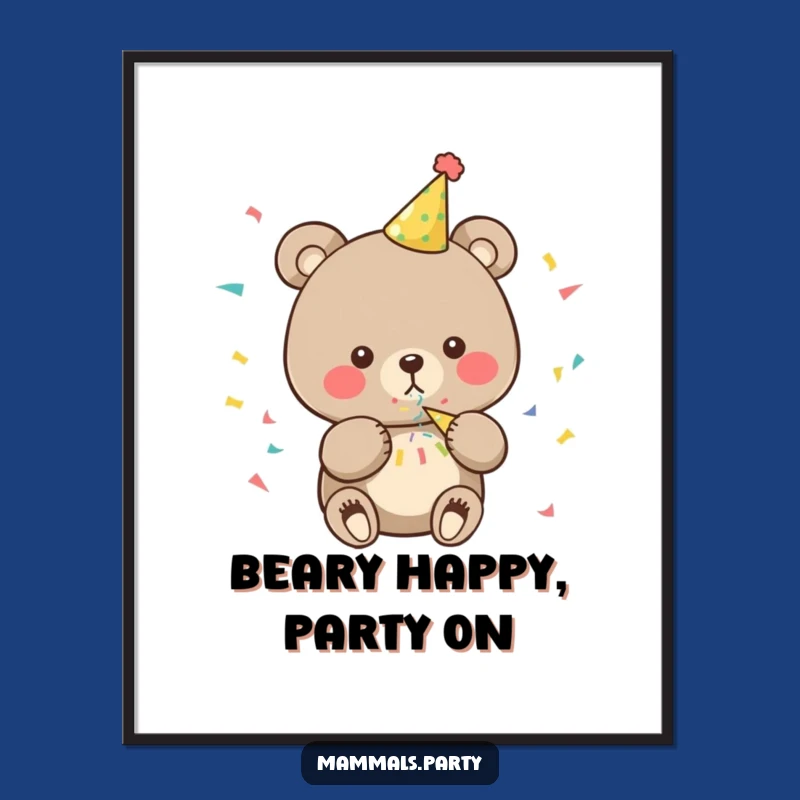 Free Printable Wall Art: Funny Bear Party Decor, Hilarious Downloadable Art for Celebratory Spaces