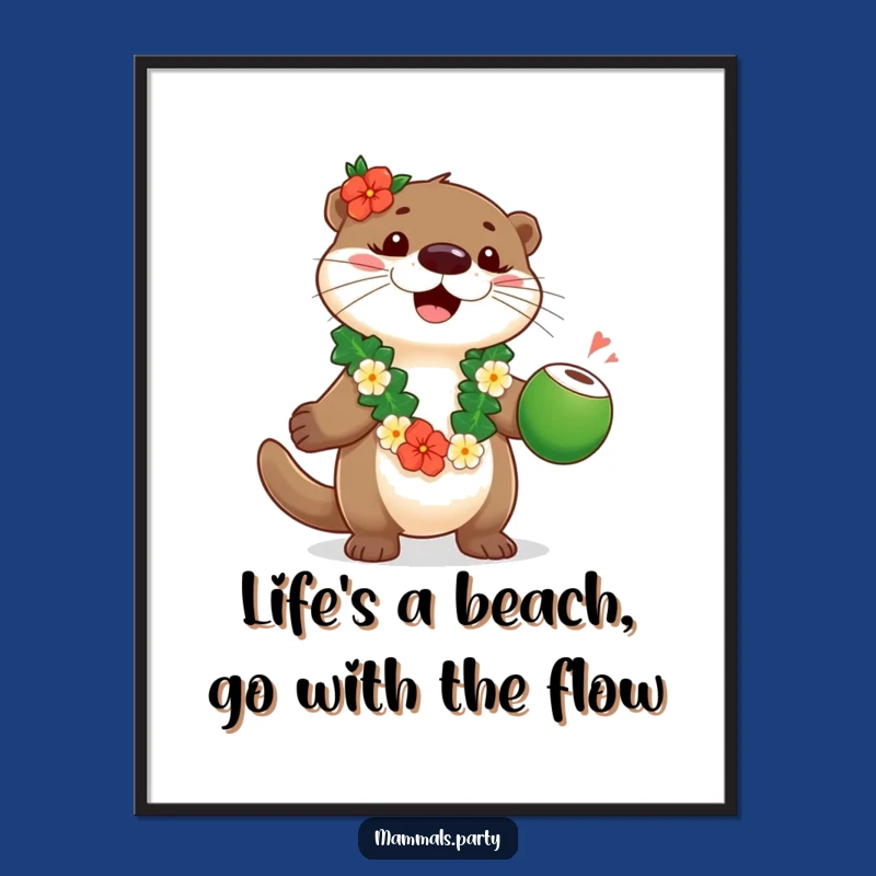 Tropical Otter Art: Free Printable Downloadable Decor for a Fun Vibe!