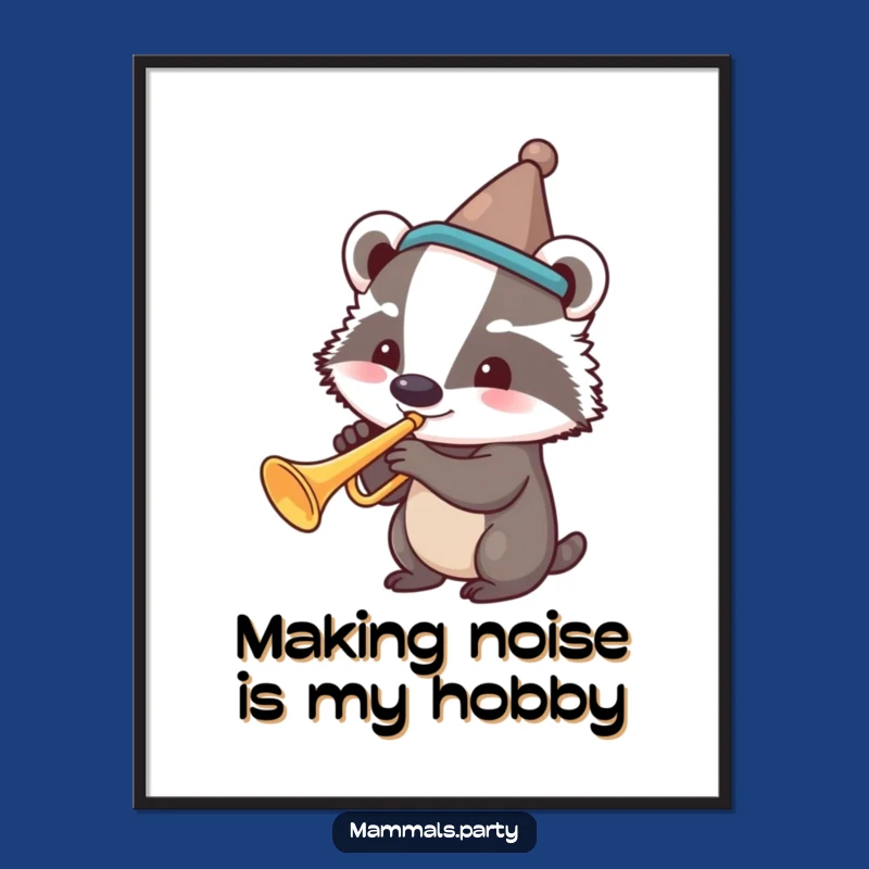 Free Printable Badger Trumpet Wall Art Funny Downloadable Decor Gift