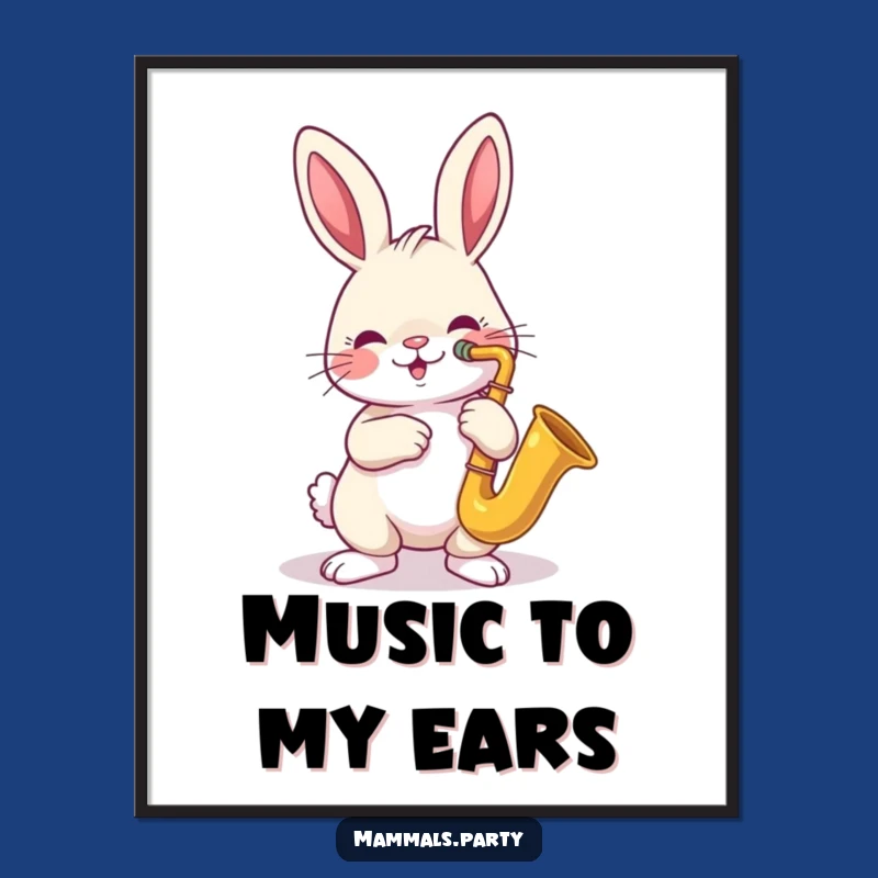 Funny Free Printable Wall Art: Jazzy Rabbit Musician, Hilarious Downloadable Decor