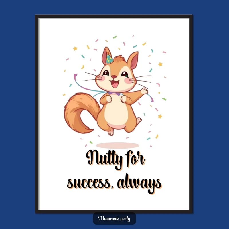 Free Printable Squirrel Wall Art: Energetic Confetti Animal Downloadable Decor