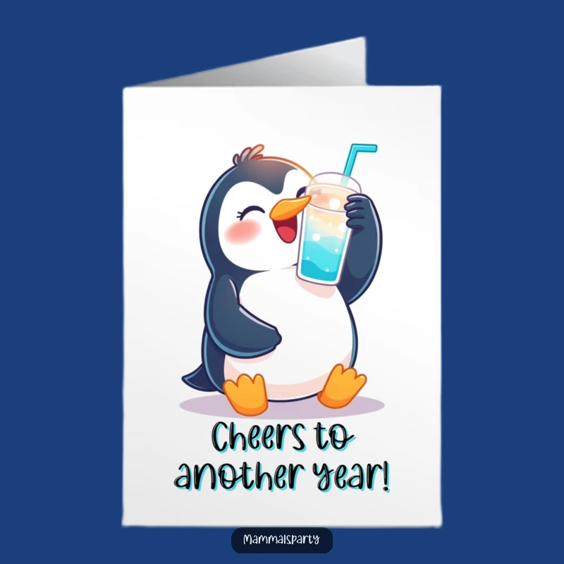 Free Printable Joyous Penguin Birthday Card Funny Downloadable Gift