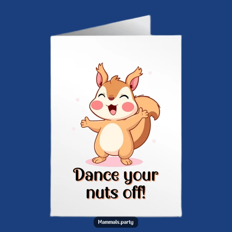 Free Printable Birthday Card: Squirrel Dancing - Fun Disco Downloadable Gift