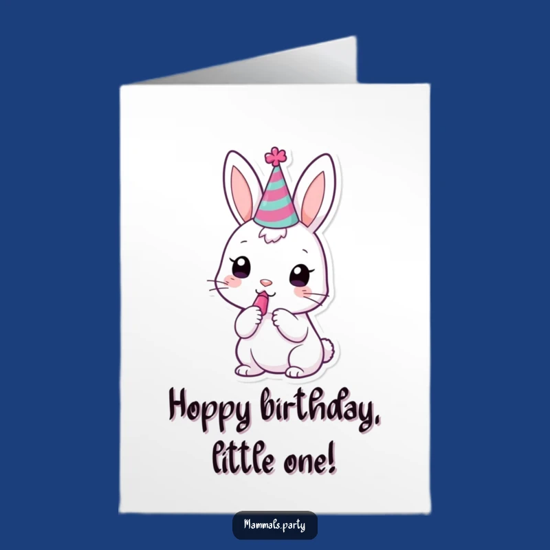 Free Printable Birthday Card: Bunny's Noisemaker Fun for You!