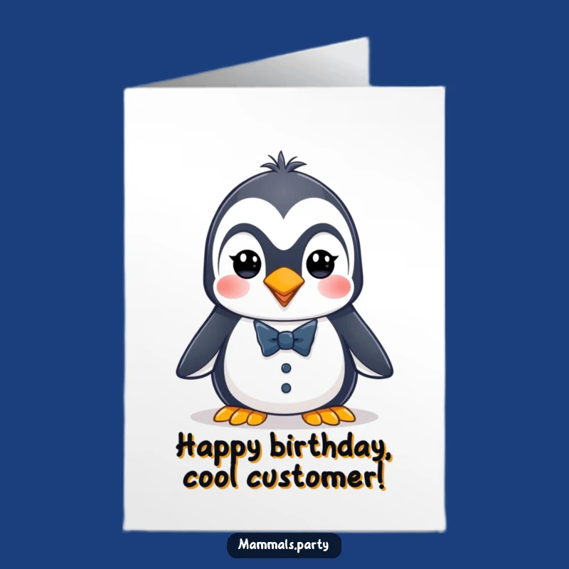 Free Printable Birthday Card: Tuxedo Penguin Party Funny Downloadable Gift