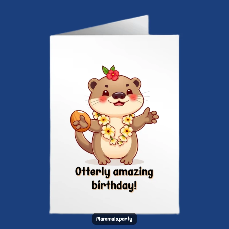 Free Printable Otter Birthday Card: Funny Tropical Otter Downloadable Greeting!