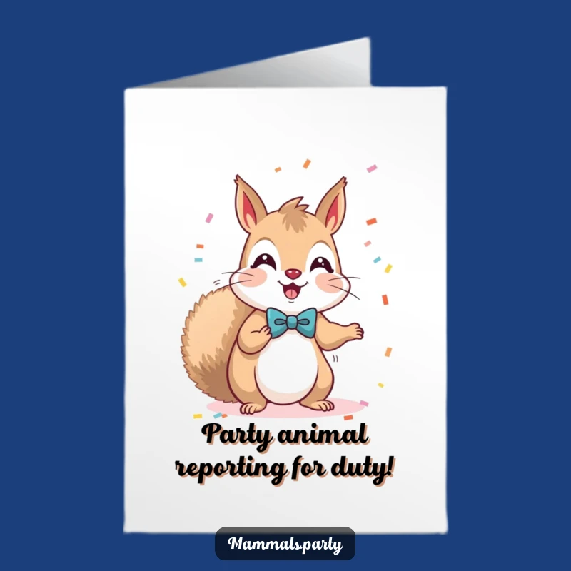 Free Printable Birthday Card: Adorable Squirrel Confetti Fun! Funny Downloadable Gift
