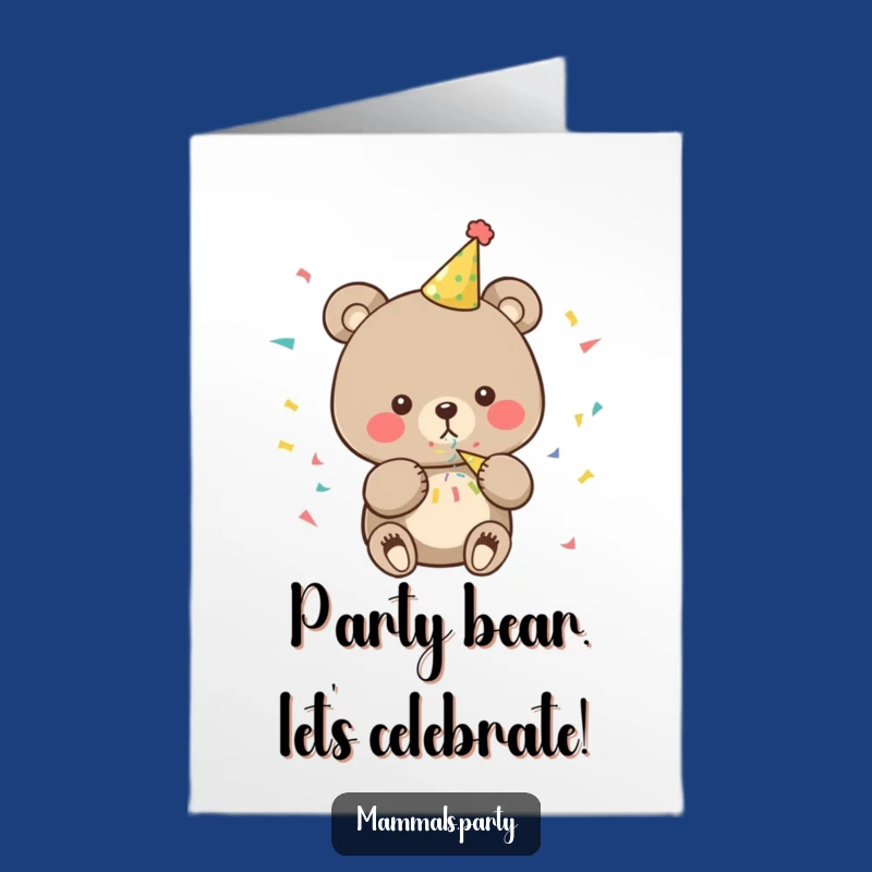 Free Printable Birthday Card: Funny Bear Party Popper, The Perfect Downloadable Gift!