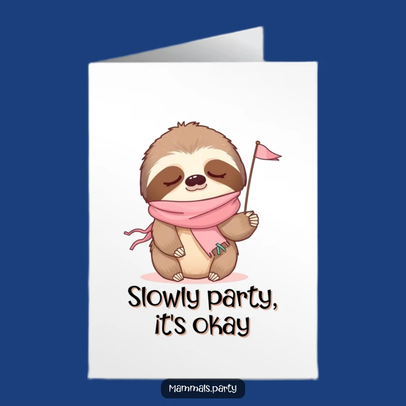 Free Printable Birthday Card: Sleepy Sloth Party Funny Downloadable Gift