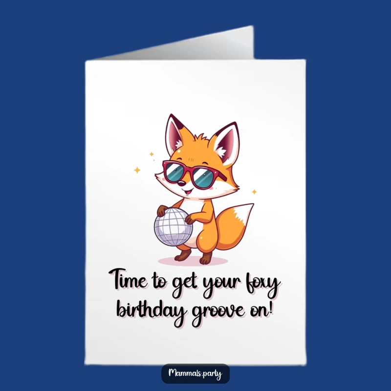 Disco Fox Birthday Bash: Free Printable Card for a Groovy Celebration!