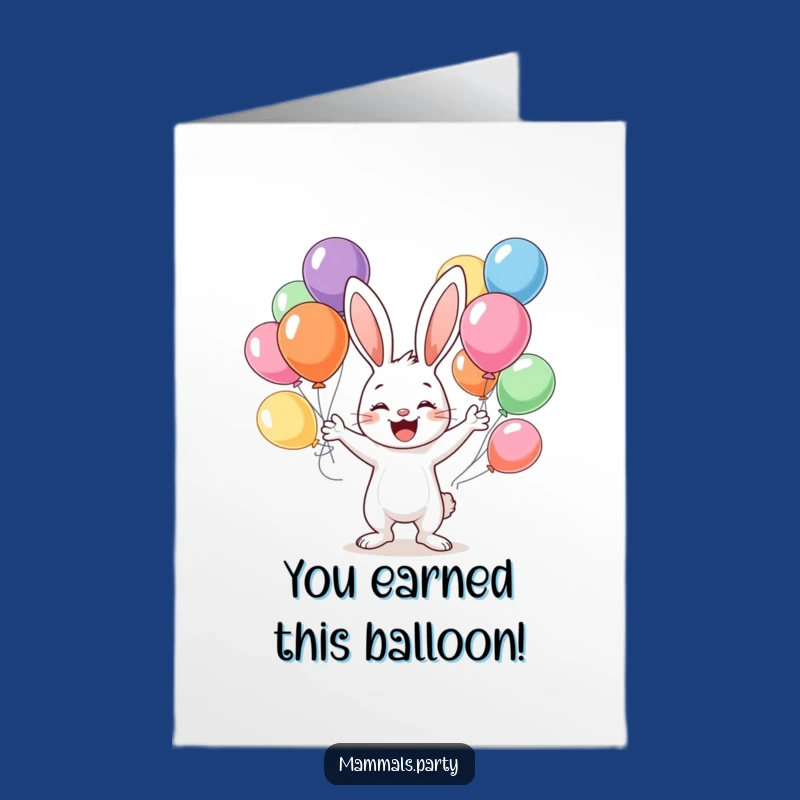 Free Printable Congrats Card: Bunny Balloon Juggler Celebration! Sweet Downloadable Gift.