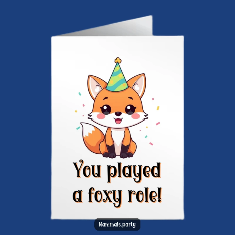 Free Printable Congrats Card: Fox Celebration Blast, Humorous Downloadable
