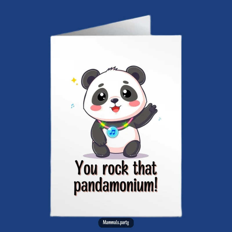 Free Printable Congrats Card: Panda's Disco Celebration! Downloadable Gift