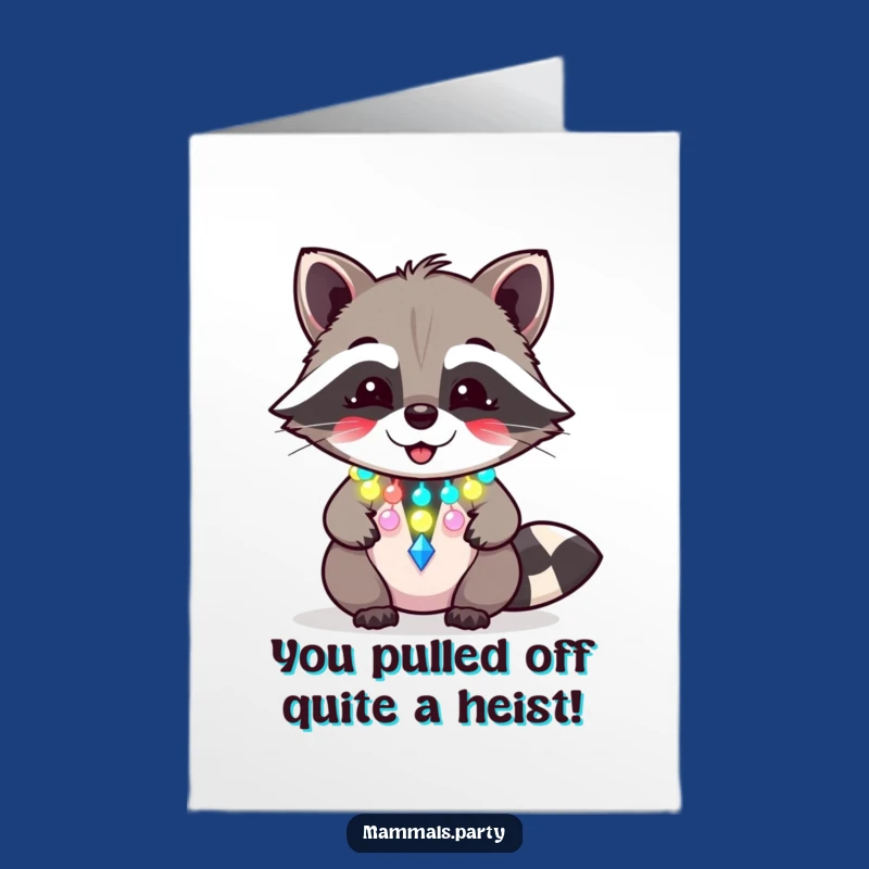 Free Printable Congrats Card: Raccoon's Party Champ Funny Downloadable Gift