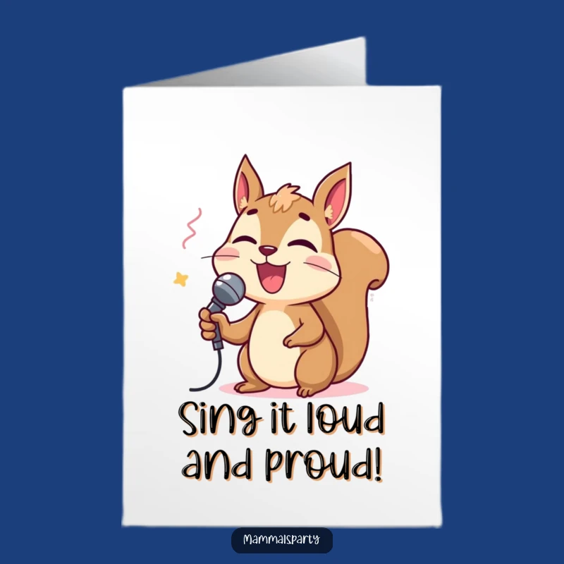 Free Printable Congrats Card: Squirrel's Victory Anthem - A Joyful Downloadable Celebration!